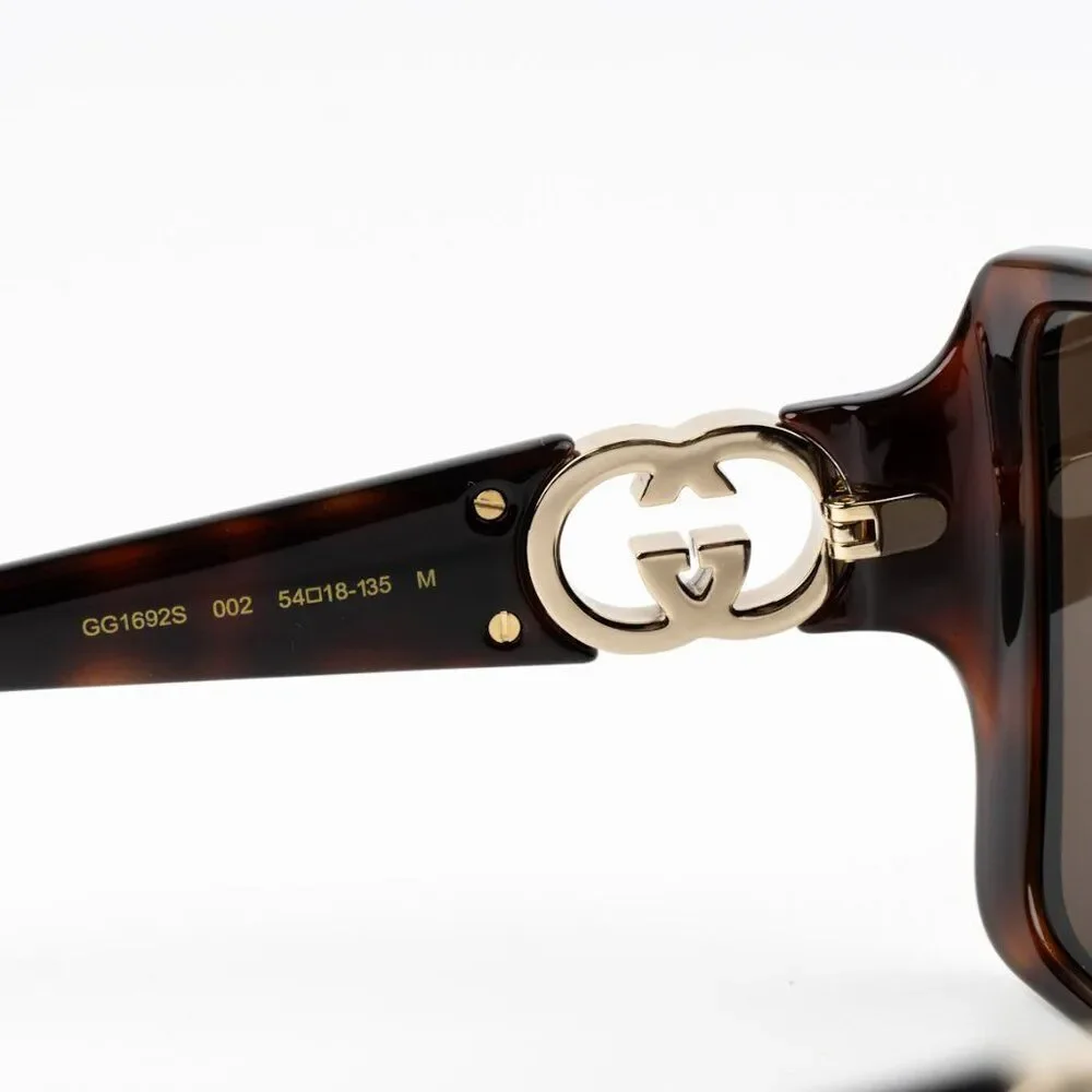 SALE! NEW Gucci GG1692S 002 Havana Brown Square Women Sunglasses